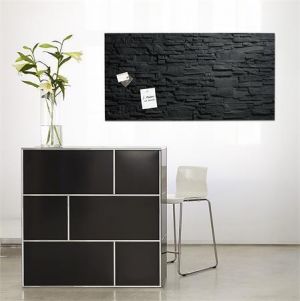 Magnetická skleněná tabule, 46x91 cm, SIGEL, "Artverum®", břidlice