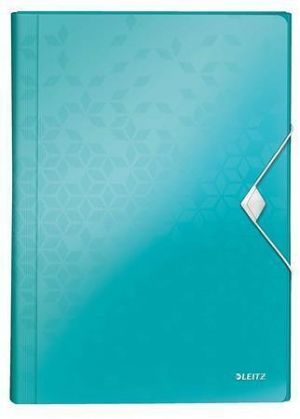 Aktovka na spisy "Wow", ledově modrá, A4, PP, 6 částí, LEITZ