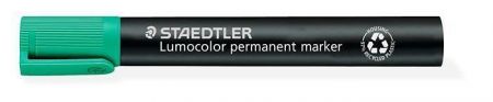 Permanentní popisovač "Lumocolor 350", zelená, klínový hrot, STAEDTLER