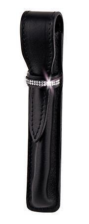 Pouzdro na tužku "MADE WITH SWAROVSKI ELEMENTS", černá, kožené