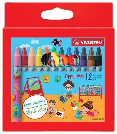 Voskovky "Yippy-wax", 12 různých barev, STABILO