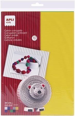 Vlnitý papír, 297x210 mm, 10 listů, APLI, různé barvy 