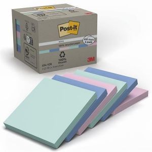 Samolepící bloček "Nature", mix pastelových barev, 76 x 76 mm, 6 x 100 listů, recyklovaný,