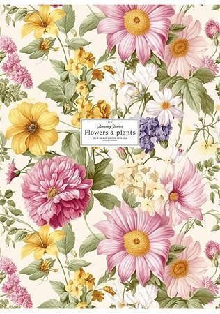 Sešit "Flowers and plants", mix motivů, A4, linkovaný, 80 listů, SHKOLYARYK A4-080-5230L