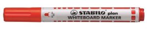 Popisovač na bílou tabuli "Plan", červená, 2,5-3,5mm, kuželový hrot, STABILO