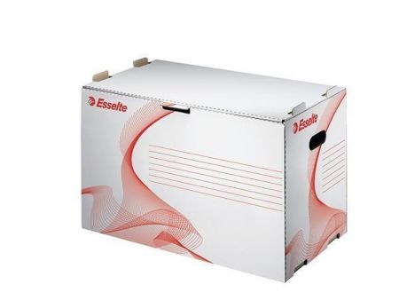 Archivační kontejner na pořadače "Standard", bílá, s předním otevíráním, karton, ESSELTE