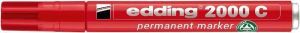 Permanentní popisovač "2000", červená, 1,5-3mm, kuželový hrot, EDDING