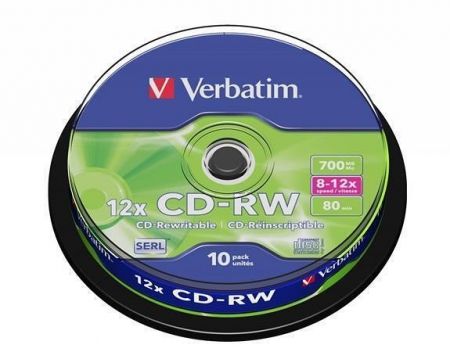 CD-RW 700MB, 8-10x, Verbatim, 10-cake