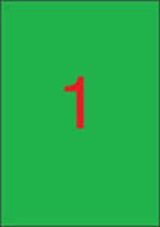 Etiketa, 210 x 297mm, zelená, 100ks/bal., APLI