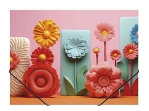 Desky s gumičkou "Modern Flowers", A4, 15 mm, PP, PANTA PLAST 0410-0064-61