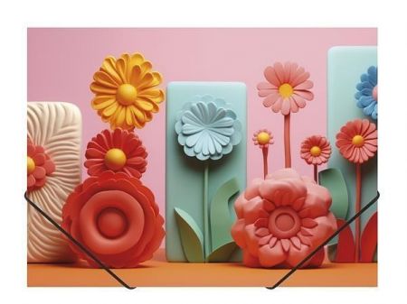 Desky s gumičkou "Modern Flowers", A4, 15 mm, PP, PANTA PLAST 0410-0064-61