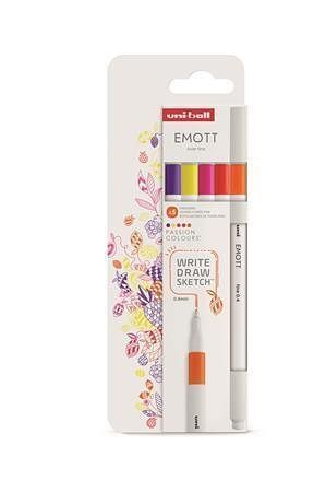 Fineliner "Emott Passion", 5 různých barev, 0,4 mm, UNI 302422264