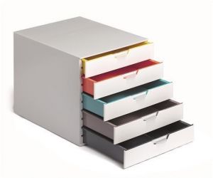 Zásuvkový box "VARICOLOR® 5", světle šedá, plastový, 5 zásuvek, DURABLE