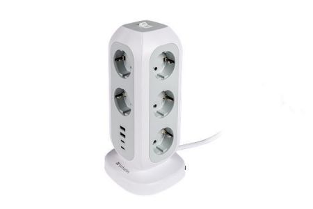 Prodlužovací kabel "EUPT-01", 11 zásuvek, 2x USB-A, 2x USB-C, VERBATIM 49547