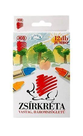 Voskovky "Ježek", 12 barev, trojhranné, jumbo, ICO 7220100000