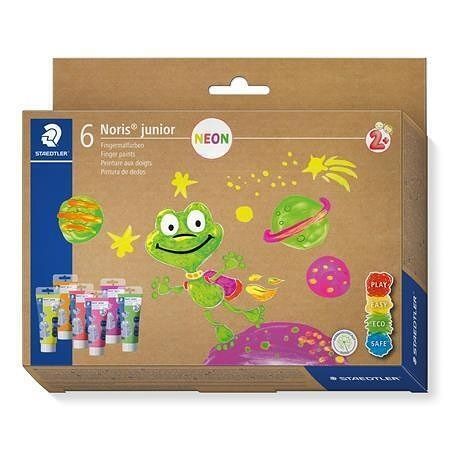 Prstové barvy "Noris Junior 881", 6 neonových barev, STAEDTLER 8816F C6