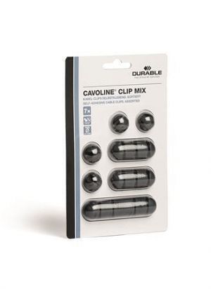 Držák na kabely "CAVOLINE Clip mix", šedá, samolepicí, DURABLE 504137