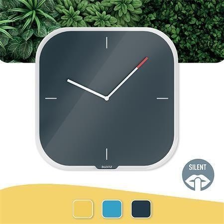 Nástěnné hodiny "Cosy", matně šedá, čtvercové, 30x30 cm, LEITZ