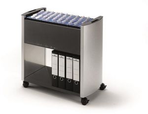 Pojízdná kartotéka "Design Line 80 A4", antracitová / stříbrná, kovová, DURABLE 3076121