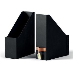 Stojan na časopisy "Puro", černá, 100 mm, karton, 2 ks/balení, LEITZ 24710095