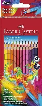 Barevné pastelky "Parrot", 24 barev, trojhranné, FABER-CASTELL 116544