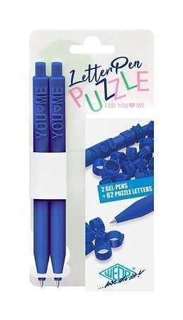 Gelové pero "Letter Pen Puzzle", modrá, puzzle, stiskací mechanismus, 2 ks WEDO 2533003
