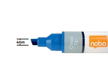 Popisovač na tabule a flip chart, modrá, 4 mm, zkosený hrot, 10 ks, NOBO 1915383