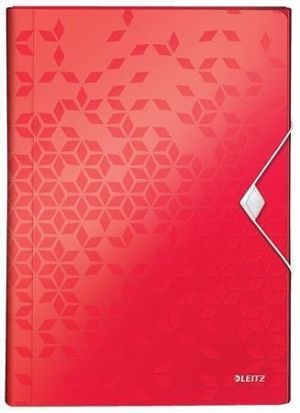 Aktovka na dokumenty "Wow", červená, A4, PP, 6 částí, LEITZ 45890026