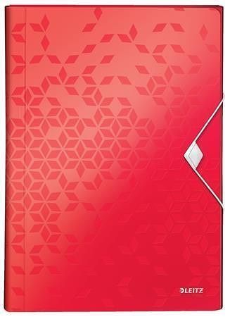 Aktovka na dokumenty "Wow", červená, A4, PP, 6 částí, LEITZ 45890026