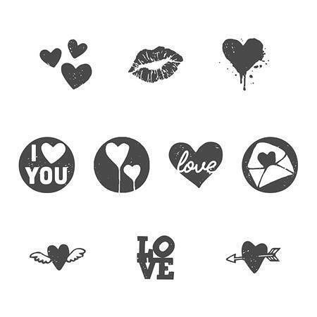 Razítko "Nio Love", bílá, černý tisk, 10 motivů