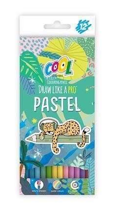 Barevné pastelky, 12 pastelových barev, kulaté, COOL BY VICTORIA