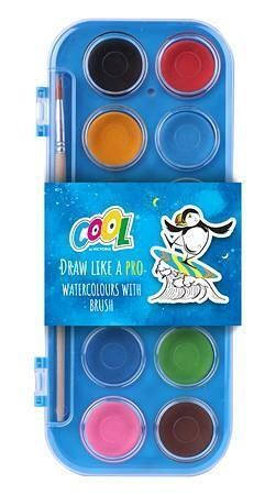 Vodové barvy, 12 barev, 28 mm, COOL BY VICTORIA