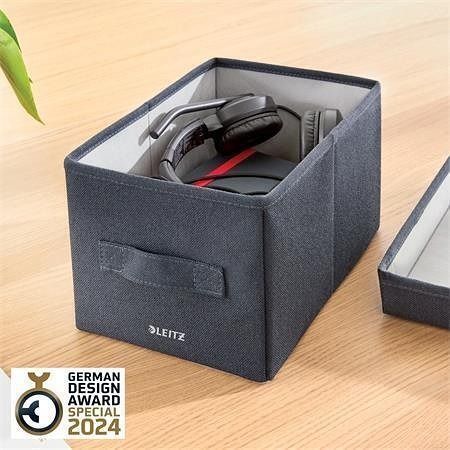 Přenosný box "Fabric Hot Desking", tmavě šedá, 3 přihrádky, LEITZ 64440089