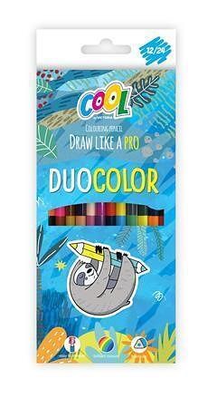 Oboustranné pastelky, sada, 24 barev, trojúhelníkové, COOL BY VICTORIA