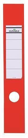 Štítky pro pákové pořadače "ORDOFIX", červená, samolepicí, 60 x 390 mm, DURABLE 809003