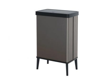 Odpadkový koš "Verto High", šedá-černá, s víkem, dotykové otevírání, 54 l, CURVER 261011