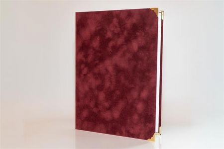 Obal na certifikáty, bordó, A4, exkluzivní, kovové rohy