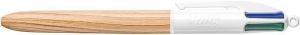 Kuličkové pero "4 Colours Wood Effect", čtyři barvy, 0,32 mm, zatahovací, BIC 508964