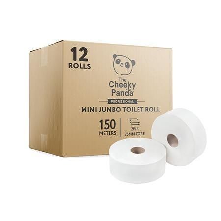 Toaletní papír, bílá, bambusový, 2-vrstvý, 150 m, průměr 18 cm, 12 rolí, CHEEKY PANDA 76-P