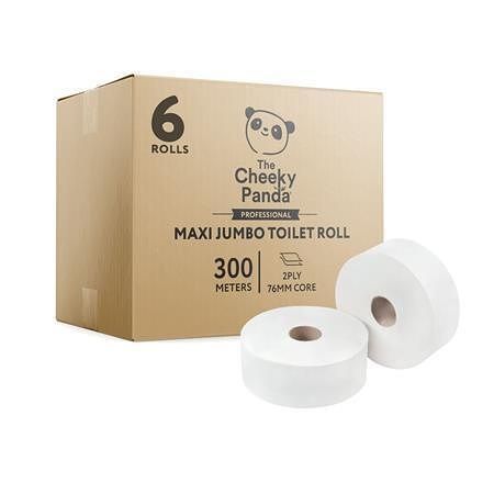 Toaletní papír, bílá, bambusový, 2-vrstvý, 300 m, průměr 24,2 cm, 6 rolí, CHEEKY PANDA 76-