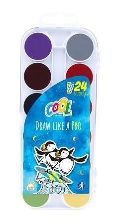 Vodové barvy, 24 barev, 24 mm, COOL by Victoria