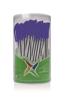 Kuličkové pero "FO-049", modrá, 0,20 mm, s uzávěrem, 50 ks, FLEXOFFICE