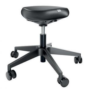 Stolička k sezení "Ergo", černá, na kolečkách, ergonomická, potah z umělé kůže, LEITZ 6578