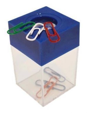 Zásobník na sponky, transparentní/modrá, magnetický, DEA0570