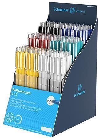 Kuličkové pero "K 15", mix barev, 0,5 mm, displej, SCHNEIDER
