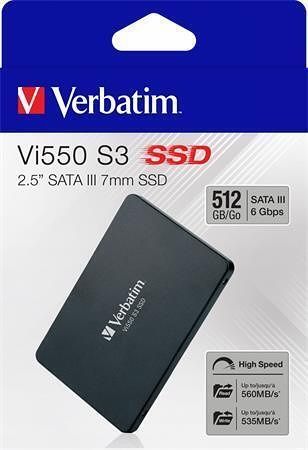 SSD (vnitřní paměť) "Vi550", 512GB, SATA 3, 535/560MB/s, VERBATIM