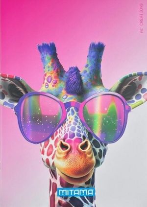 Sešit "Animal", A4+, čtverečkovaný, 40+2 listů, žirafa, MITAMA 62732-90094