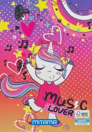 Sešit "Fantasy colours", A4+, linkovaný s okraji, 52+2 listů, Daisy Pop, MITAMA 62167-9005