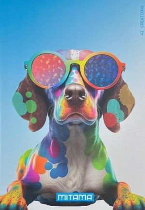 Sešit "Animal", A4+, čtverečkovaný, 40+2 listů, pes, MITAMA 62732-90093