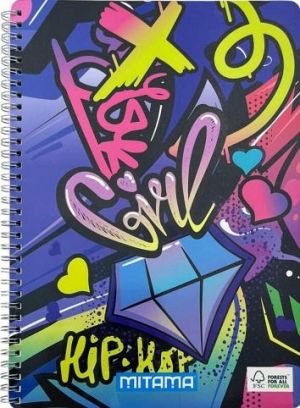Spirálový sešit "Fantasy colours", A4+, linkovaný, 60 listů, music sticker, MITAMA 62620-9